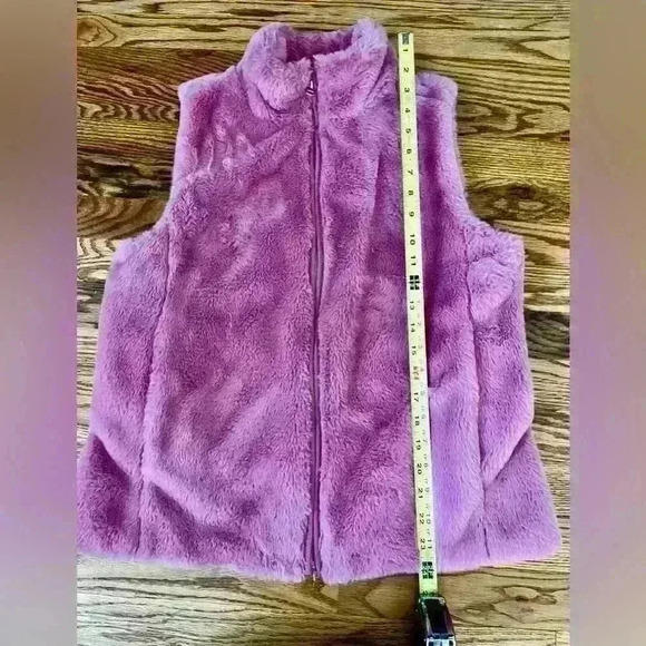 JCREW MERCANTILE - Guava Pink Faux Fur Small Front Zip Vest - Picture 7 of 9